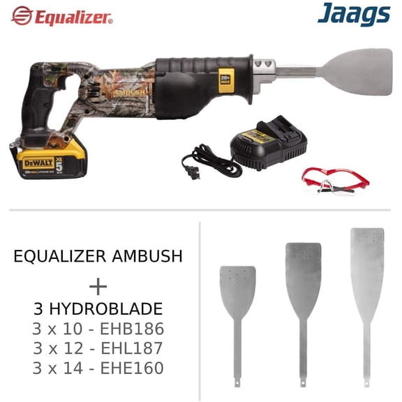 Equalizer Ambush Cordless Urethane Cut-Out Tool Kit with 3 HydroBlades  20V Battery, Charger & Case