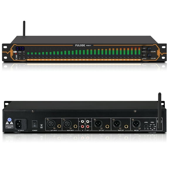 Equalizer for Home Stereo Audio System, Professional 31-Band Graphic Equalizer Rack Mount Music Digital EQ Studio Equalization with Spectrum Analyzer Display & Noise Reduction