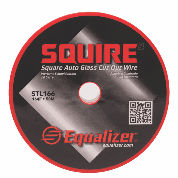 Equalizer Squire2 STL166 Square Wire 164 ft (50M)  .055 mm Auto Glass Removal Wire, High-Durability Sharp Edge Urethane Cutting Wire for Windshield Removal & Installation