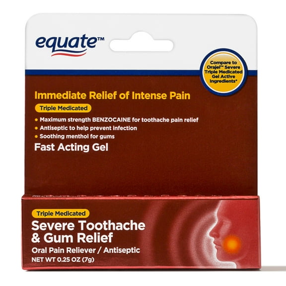 Equate 0.25 Oz. Severe Toothache & Gum Relief Antiseptic Gel