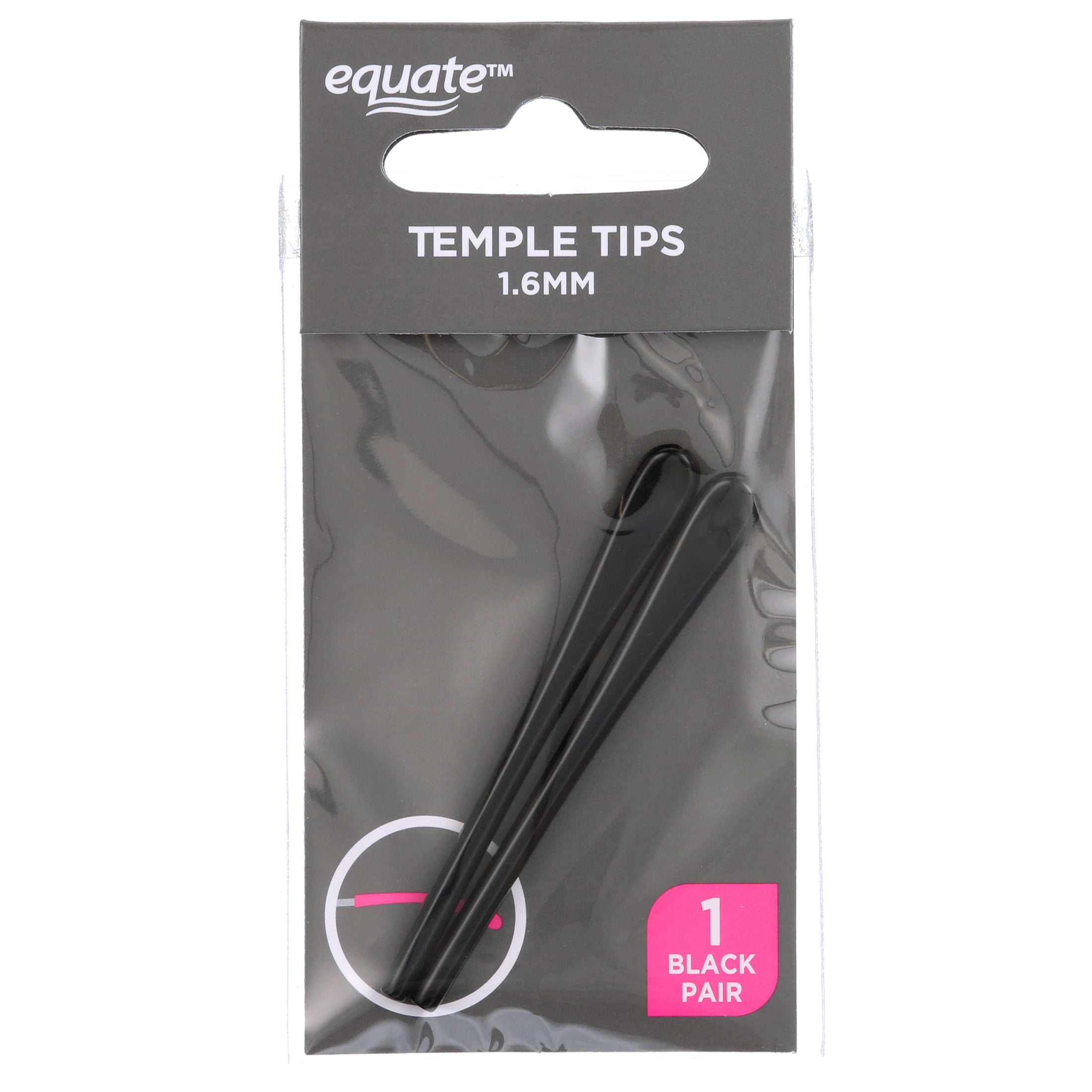 Equate 1.6mm Black Temple Tips