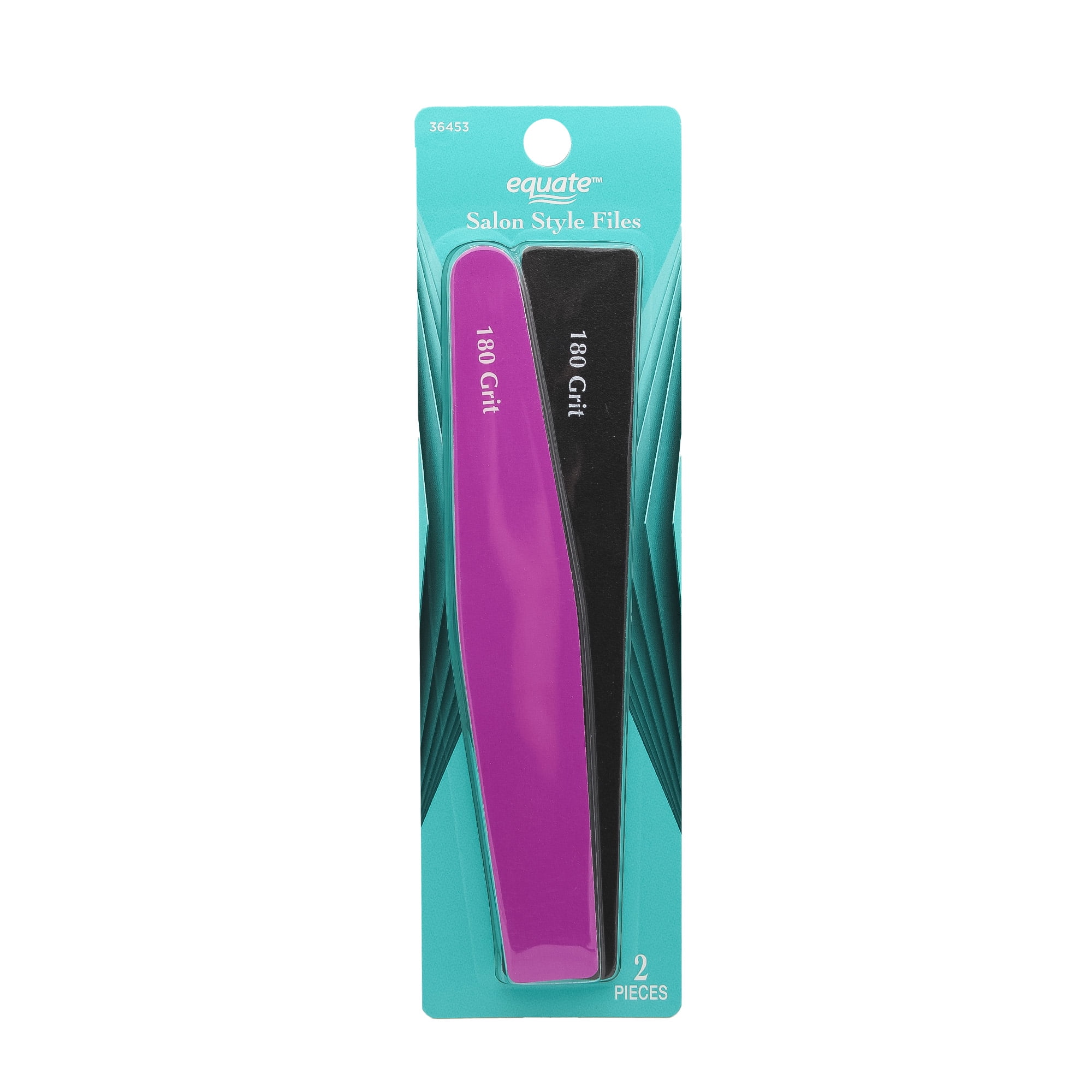 Equate 100/180-Grit Salon-Style Files, Black and Purple, 2 Count