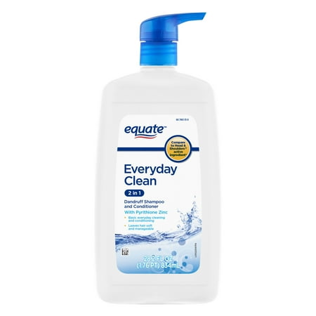 Equate Everyday Clean 2 in 1 Dandruff Shampoo and Conditioner, 28.2 fl oz, Compare to Head & Shoulders® Active Ingredient