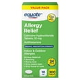 thumbnail image 1 of Equate 24 Hour Cetirizine Hydrochloride Allergy Relief Tablets, 10 mg, 300 Count, 1 of 11