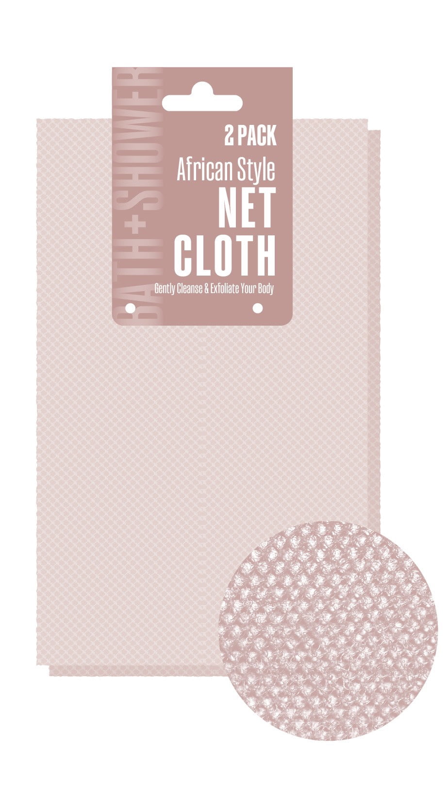 Equate African Net Bath Sponge 2 Pack, Exfoliating Shower Poufs
