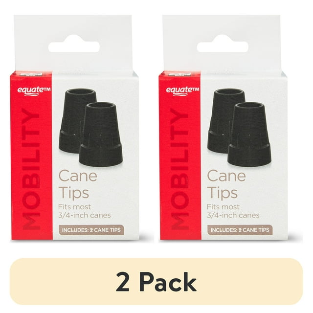 (2 pack) Equate 3/4" Rubber Cane Tips, 2 Count