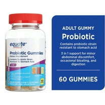 Equate 3-in-1 Daily Probiotic Dietary Supplement Gummies, Natural Fruit Flavors, 60 Count - Unisex