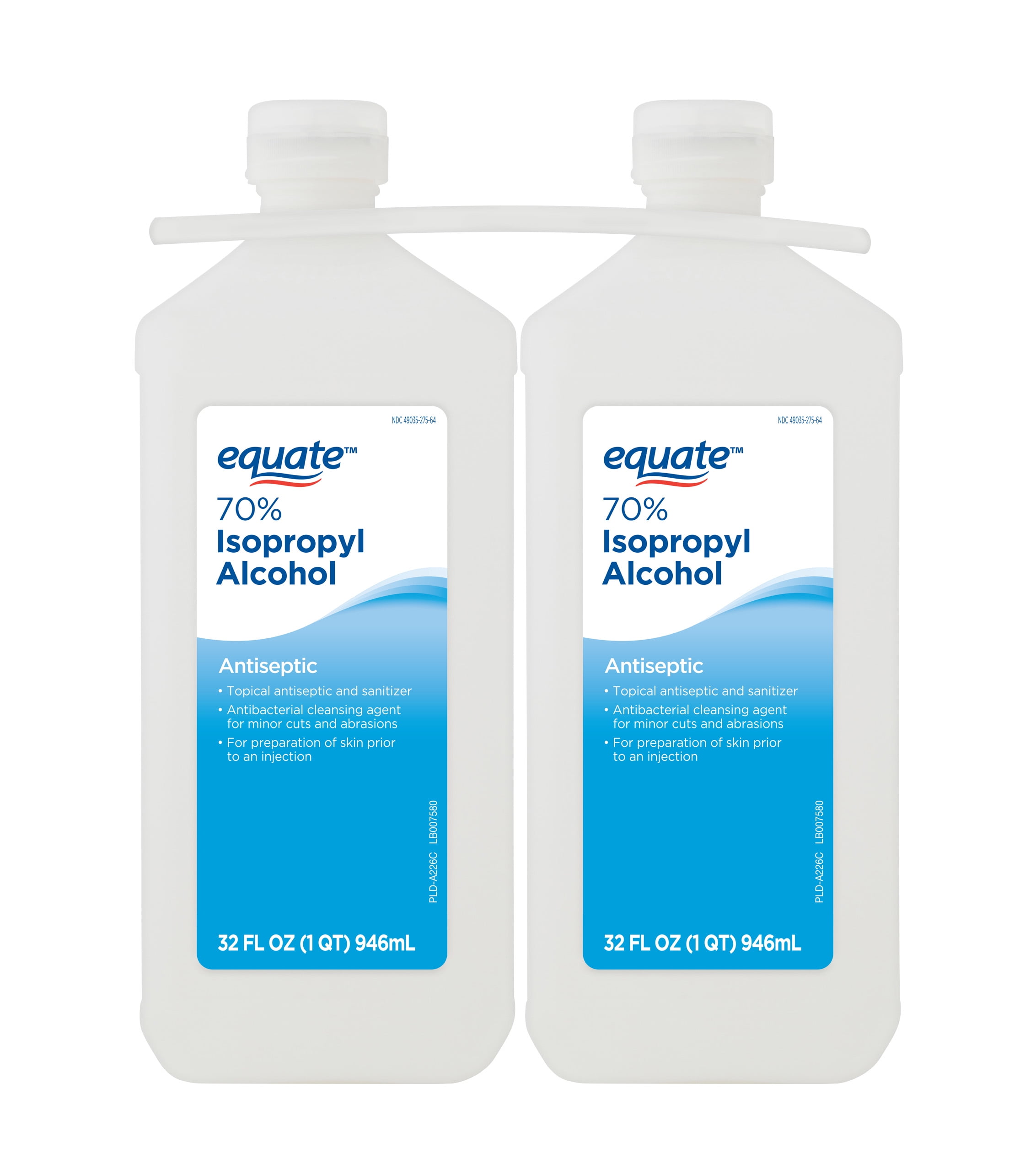 Equate 91% Isopropyl Alcohol Antiseptic Liquid, 6 PACK, (6 x 32 fl