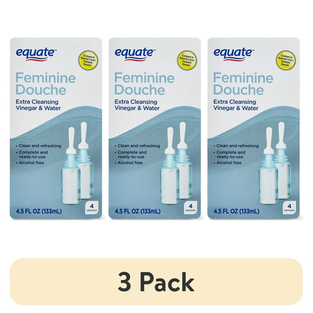 (3 pack) Equate Extra Cleansing Feminine Douches, 4 Count Pack