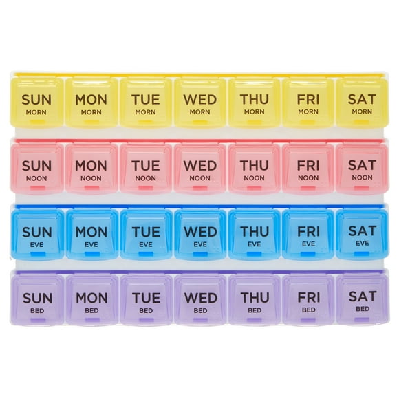 Equate 4-a-Day Pill Planner, 1 Week, 8.5"