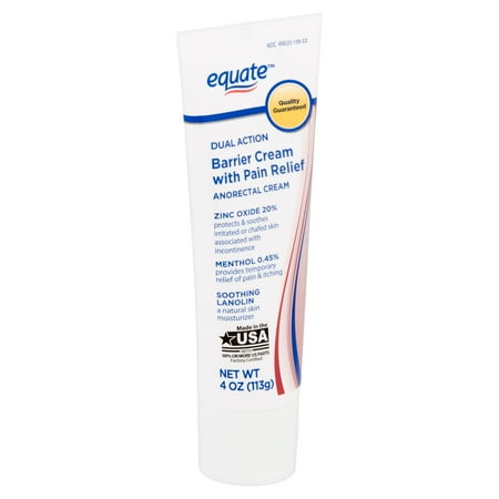 Equate 4 oz. Dual Action Barrier Cream with Pain Relief Anorectal Cream