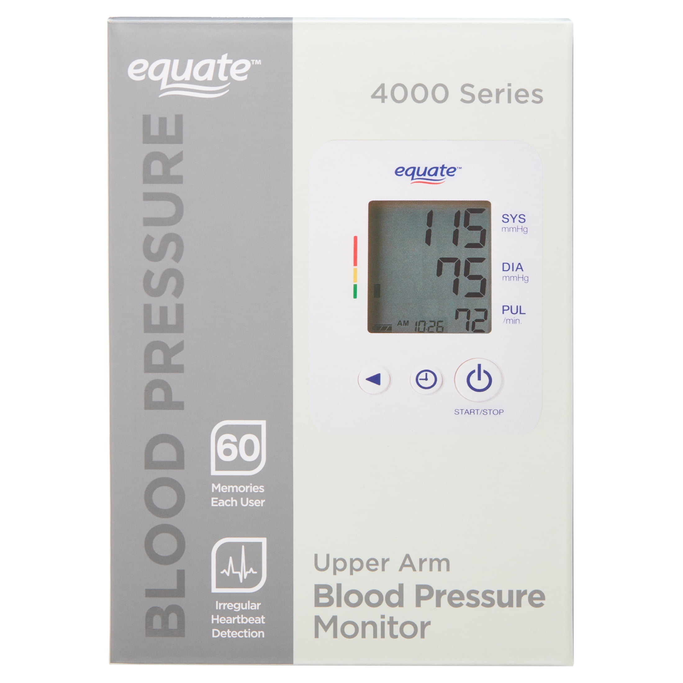 Equate 4000 Series Upper Arm Blood Pressure Monitor - Walmart.com