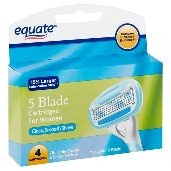 Equate 5 Blade Cartridges for Women, 4 count