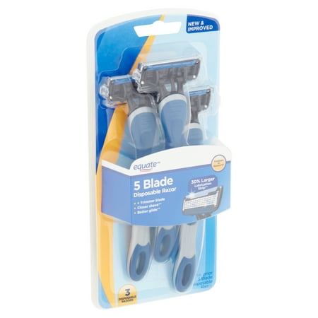 Equate 5 Blade Disposable Razors, 3 Count