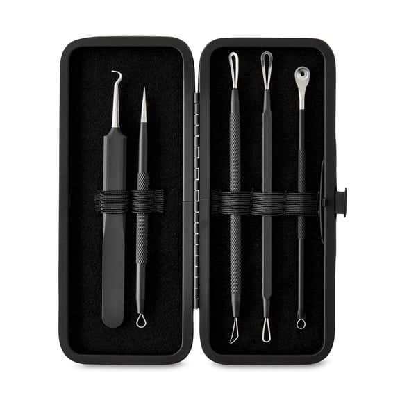 Equate 5-Piece Metal Acne Removal Blemish Tool Set with Storage Case