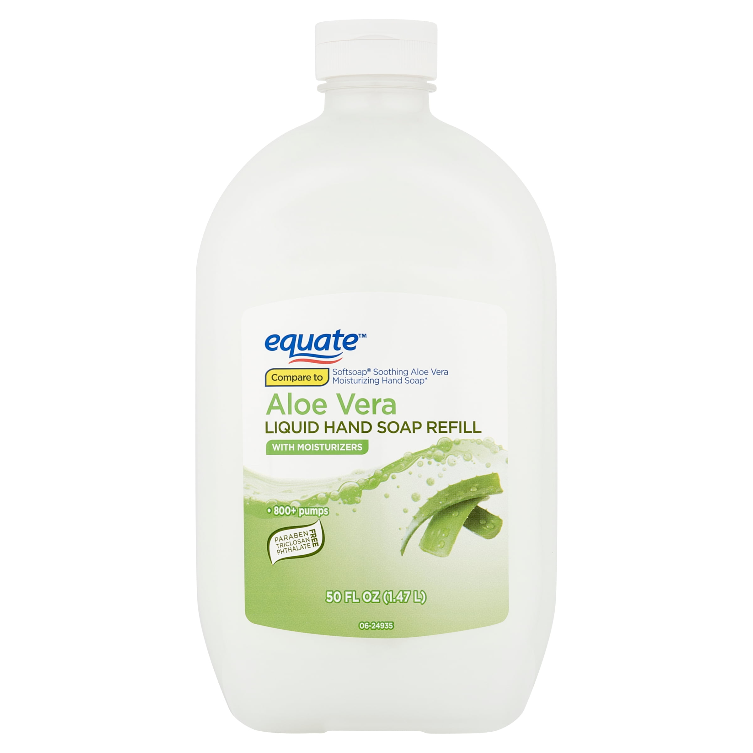 Equate Liquid Hand Soap, Aloe Vera, with Moisturizers, 50 fl oz, Compare to Softsoap Soothing Aloe Vera Moisturizing Hand Soap