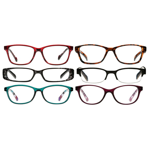Equate 6-Pack Women's Bouquet Reading Glasses - Variety Pack, +1.00