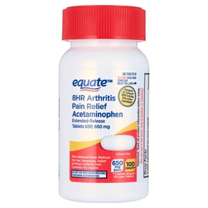 Equate Alivio del Dolor por Artritis con Acetaminofén, 650 mg, 100 Tabletas, Liberación Prolongada