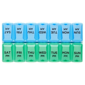 Equate AM/PM Weekly Pill Planner, 7.5-Inch – Medication Organizer