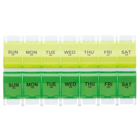 Equate AM/PM Weekly Pill Planner, Large Capacity Easy Open Pill Case