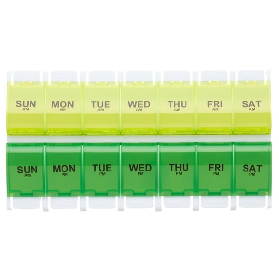 Equate AM/PM Weekly Pill Planner, Large Capacity Easy Open Pill Case