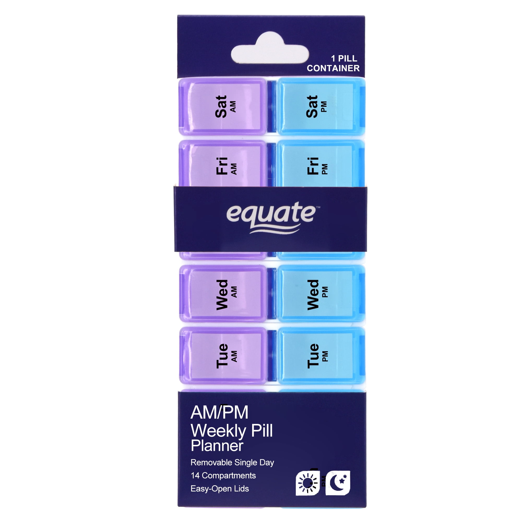 Equate AM/PM Weekly Pill Planner with Removable Days