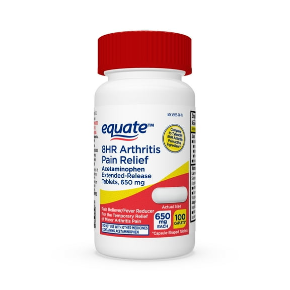 Equate Acetaminophen Extended-Release Tablets, 650 mg, Arthritis Pain, 100 Count