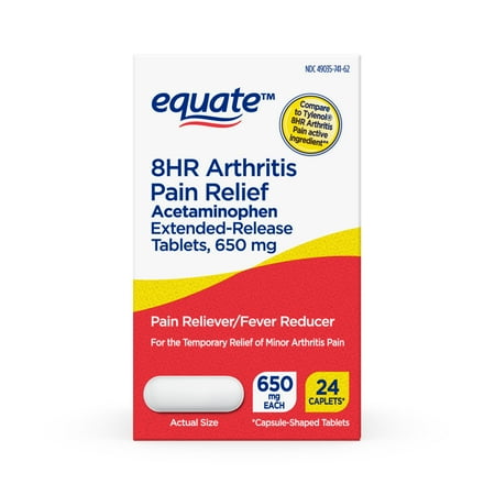 Equate Acetaminophen Extended-Release Tablets, 650 mg, Arthritis Pain, 24 Count