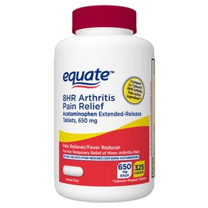 Equate Tabletas de Acetaminofén de Liberación Prolongada 650 mg, Dolor por Artritis, 325 Unidades