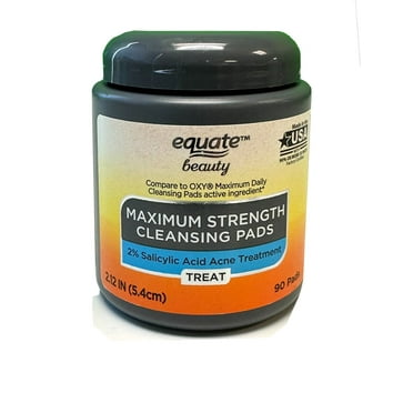 Equate Maximum Strength Cleansing Pads with 2% Salicylic Acid for Acne Care, 90 Count, Compare to OXY® Maximum Daily Cleansing Pads Active Ingredient