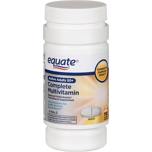 Equate Active Adults 50+ Complete Multivitamin/Multimineral Supplement, 110ct