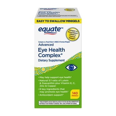 Equate Advanced Eye Health Complex Minigels Dietary Supplement, 140 Count, Compare vs PreserVision® AREDS 2 Formula Minigels