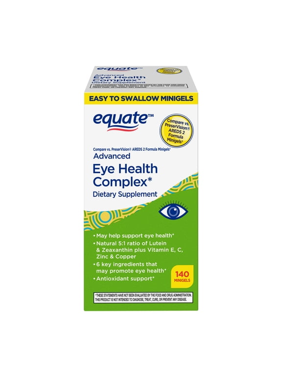 Advanced Eye Health Complex Minigels Dietary Supplement, 140 Count, Compare vs PreserVision AREDS 2 Formula Minigels