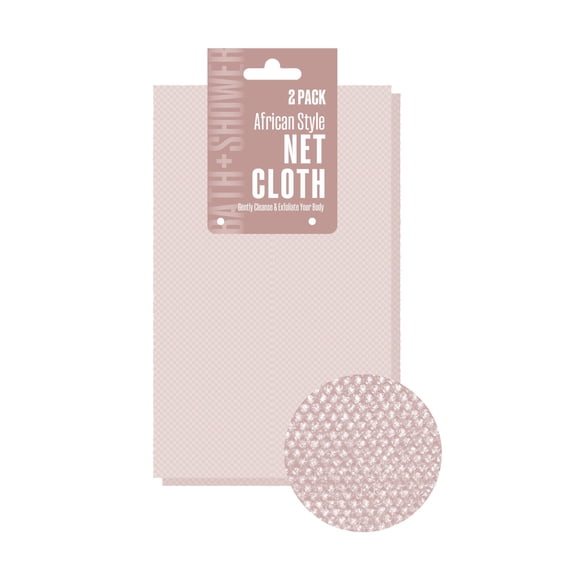 Equate African Net Bath Sponge, Exfoliating Shower Pouf, 2 Pack