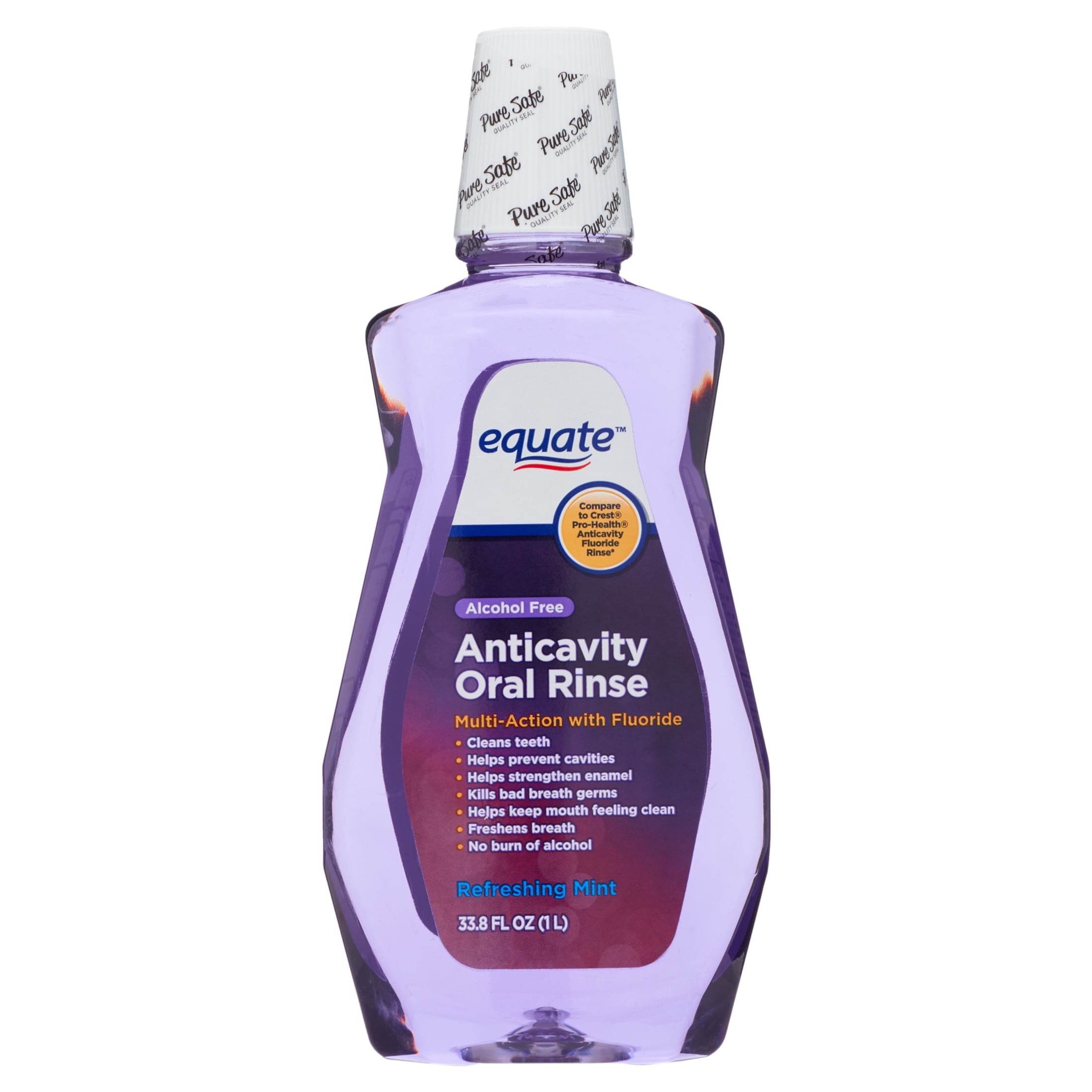 Equate Alcohol Free Anticativty Oral Rinse, Refreshing Mint, 33.8 fl oz