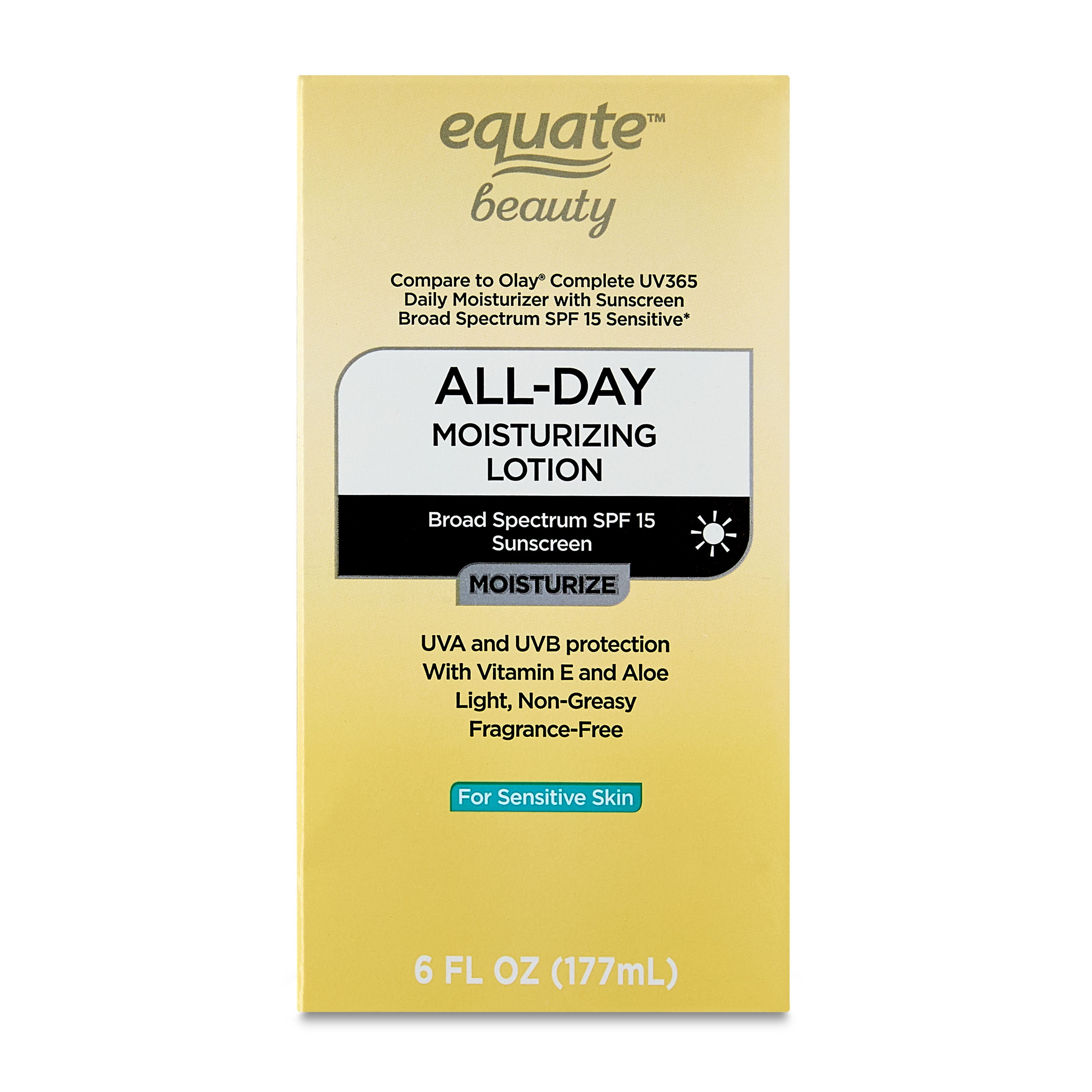 Equate Beauty All-Day Moisturizing Lotion for Sensitive Skin, SPF15 6 fl oz