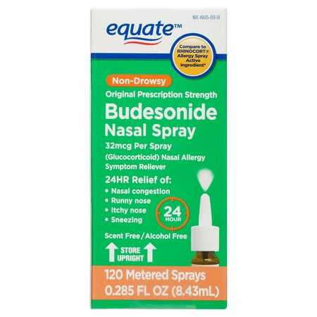 product image of Equate Allergy Relief 24 Hour Non-Drowsy Budesonide Nasal Spray 32mcg, 120 sprays