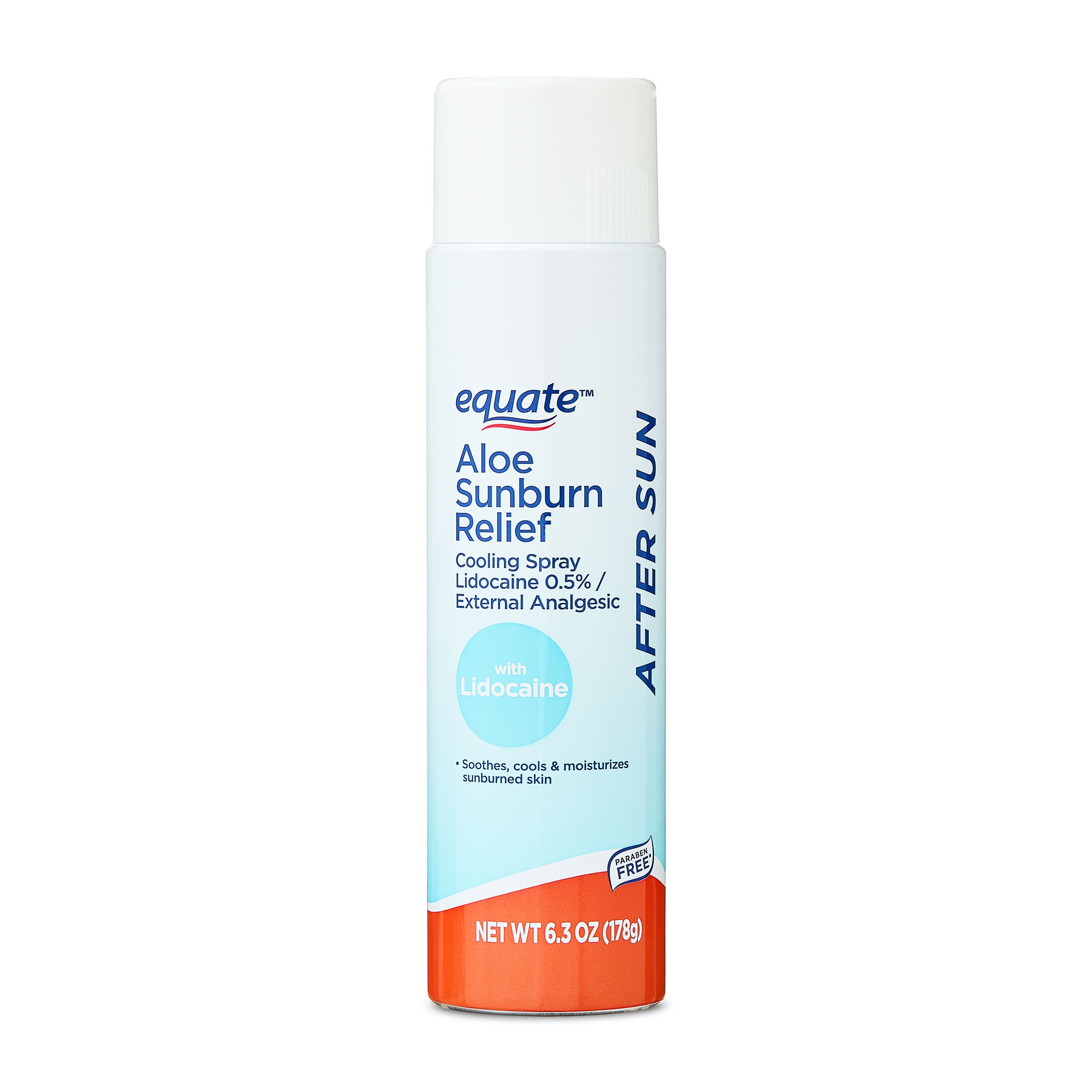 Equate Aloe Sunburn Relief Cooling Spray with Lidocaine, 6.3 oz