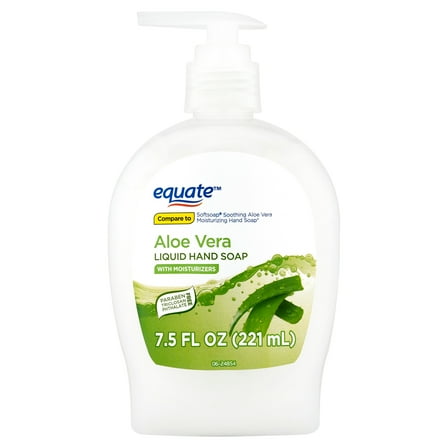 (12 pack) Equate Liquid Hand Soap, Aloe Vera, with Moisturizers, 7.5 fl oz, Compare to Softsoap® Soothing Aloe Vera Moisturizing Hand Soap