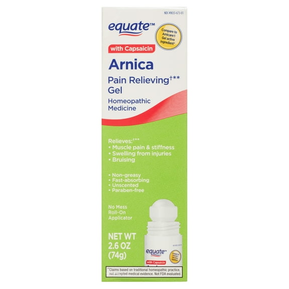 Equate Arnica Pain Relieving Gel with Capsaicin, 2.6 oz, Compare to Amicare® Gel Active Ingredient