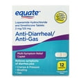 thumbnail interactive-video image 1 of Equate Anti-Diarrheal/Anti-Gas Loperamide HCl & Simethicone Tablets, 2 mg/125 mg, 12 Count, 1 of 9