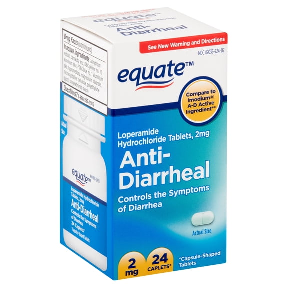 Equate Anti-Diarrheal Caplets, 2 mg, 24 Count