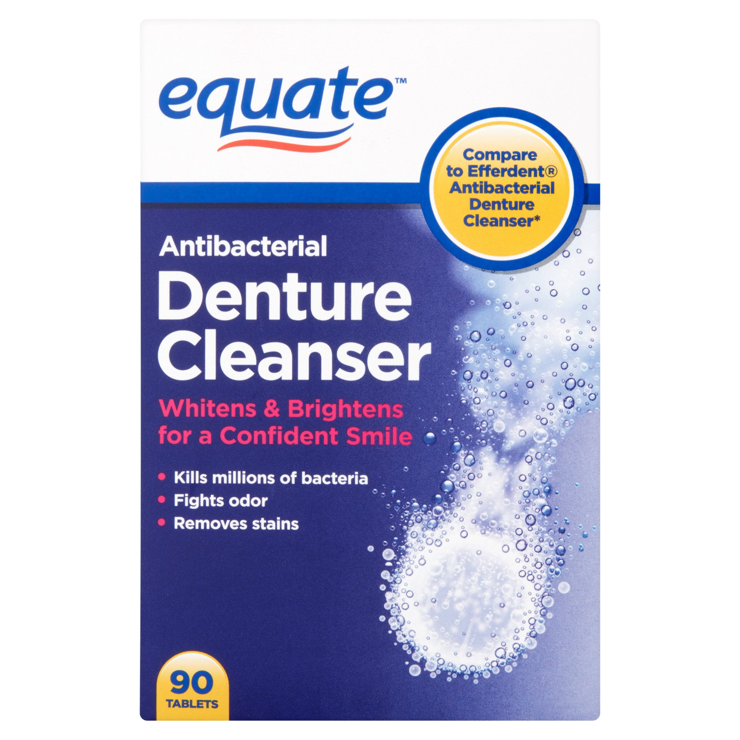 Equate Antibacterial Denture Cleanser Tablets, 90 Ct