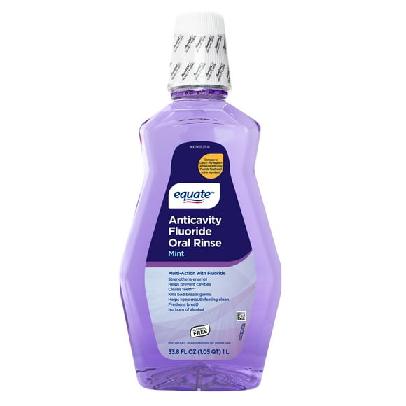 Equate Anticavity Fluoride Oral Rinse, Mint Flavor, 1 L, Compare to Crest Pro-Health Advanced Anticavity Fluoride Mouthwash Active Ingredient