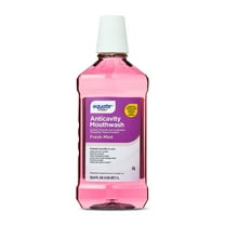 Equate Anticavity Mouthwash for Bad Breath & Cavity Protection, Fresh Mint Flavor, 1 L, Compare to Listerine® Total Care Fresh Mint Anticavity Mouthwash Ingredient