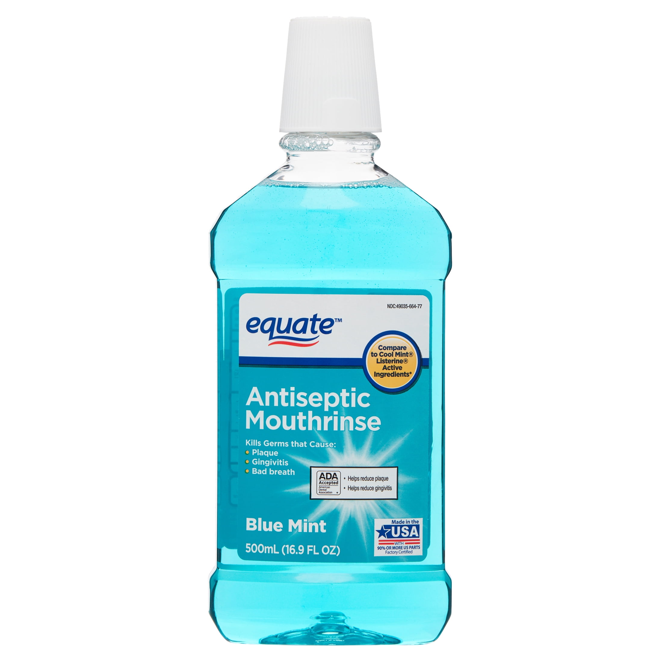 Equate Antiseptic Mouthrinse, Blue Mint, 16.9 fl oz