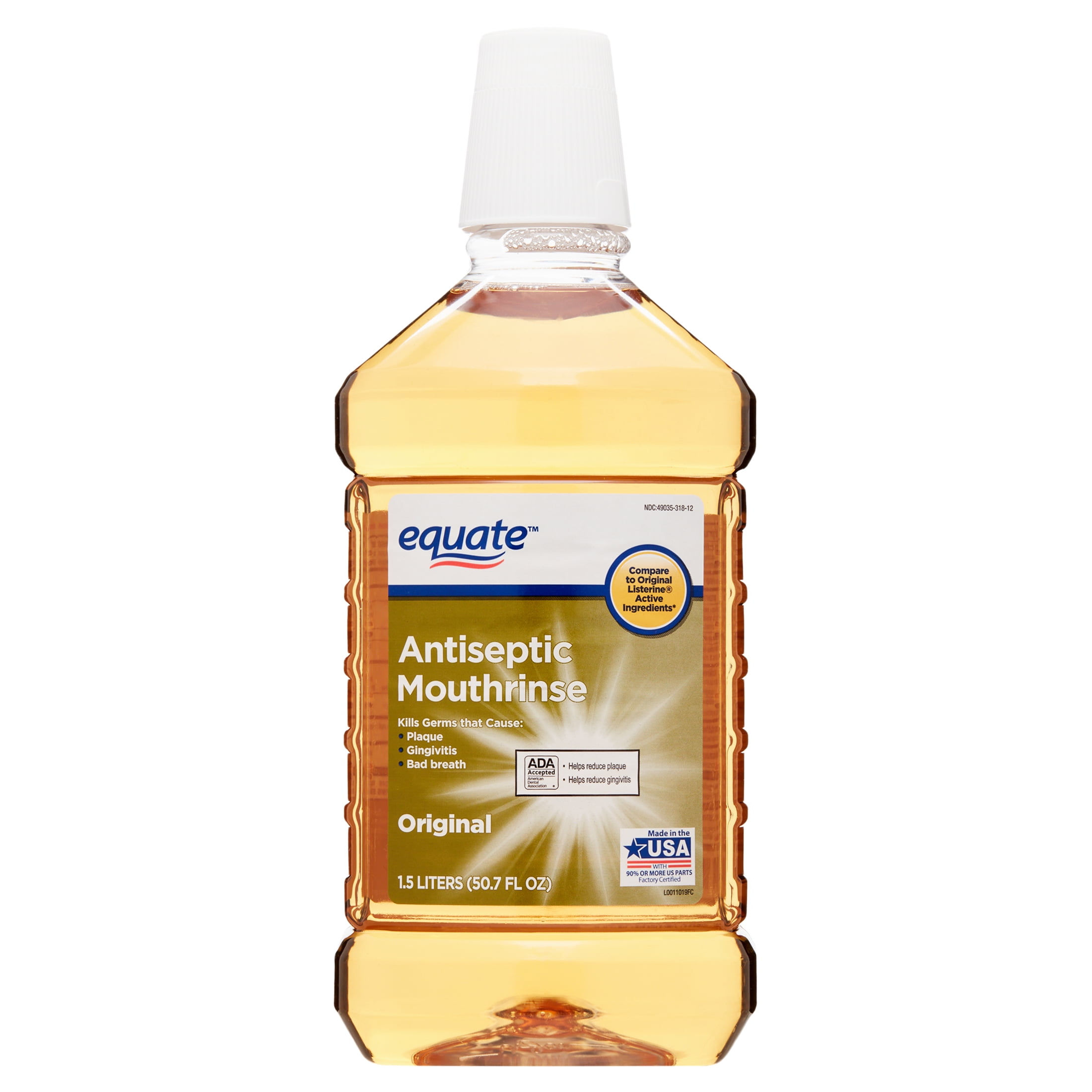 Equate Antiseptic Mouthrinse, Original, 50.7 fl oz