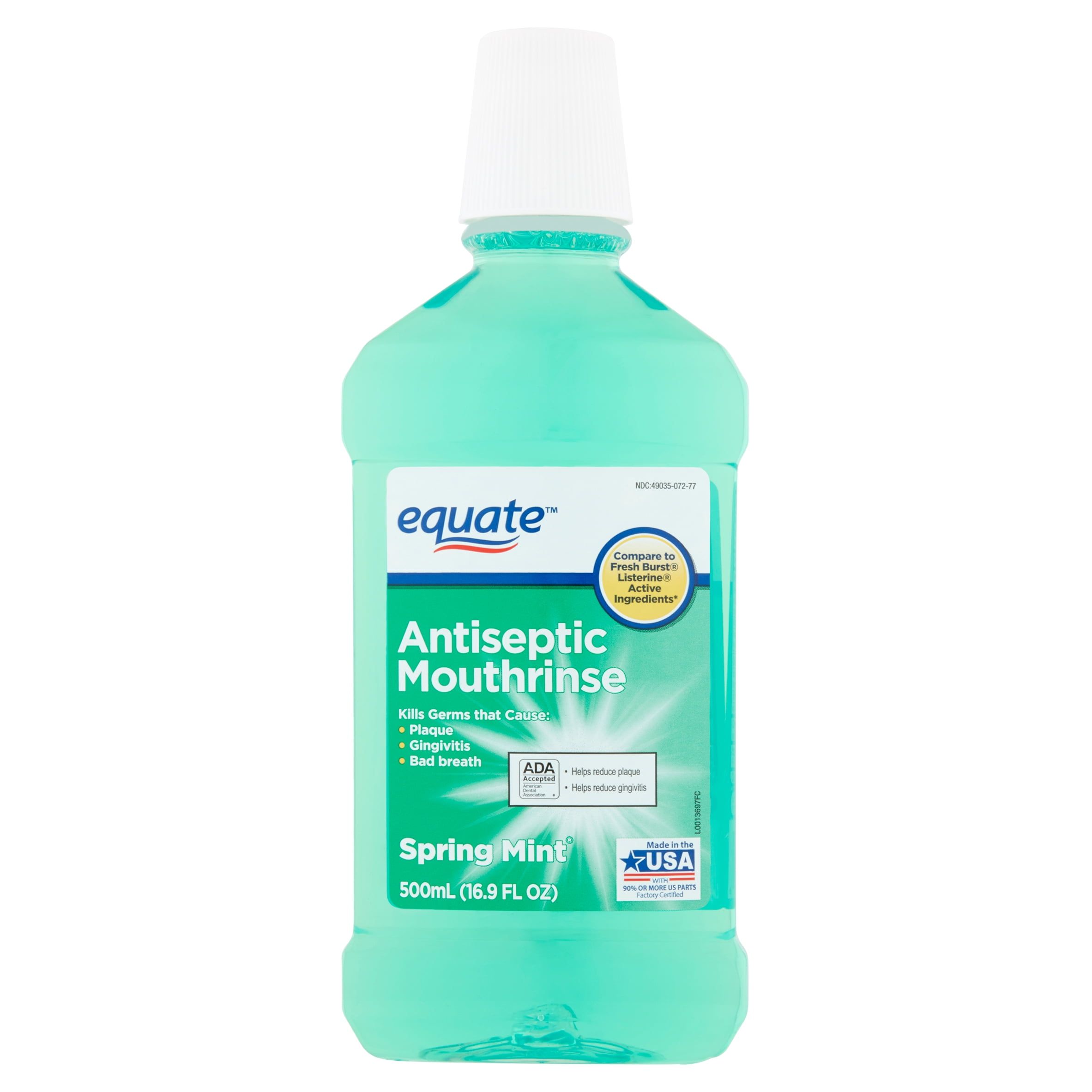 Equate Antiseptic Mouthrinse, Spring Mint, 16.9 fl oz