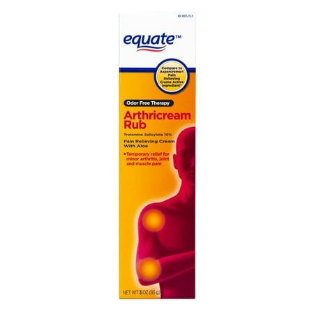 Equate Arthricream, Trolamine Salicylate 10%, Analgesic & Arthritis Pain Relief Cream, 3 oz