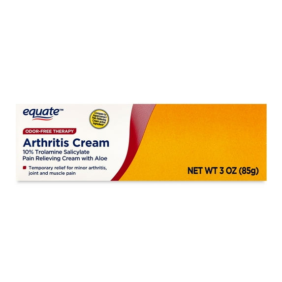Equate Odor-Free Arthritis Cream 10% Trolamine Salicylate with Aloe, 3 oz, Compare to Aspercreme® Pain Relieving Cream Active Ingredient